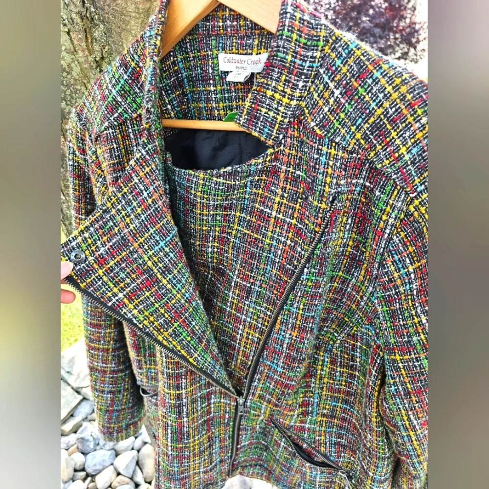 Coldwater Creek Vibrant Tweed Jacket Cardigan - Picture 4 of 6
